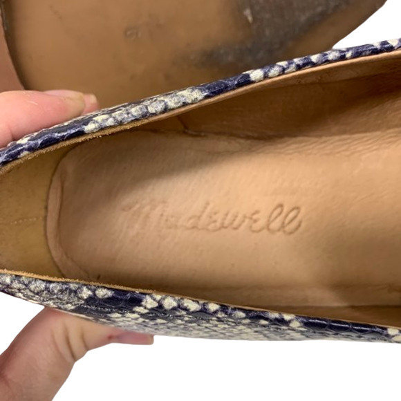 MADEWELL Grey & Black Embossed Snakeskin Alex Loafers - Picture 11 of 12